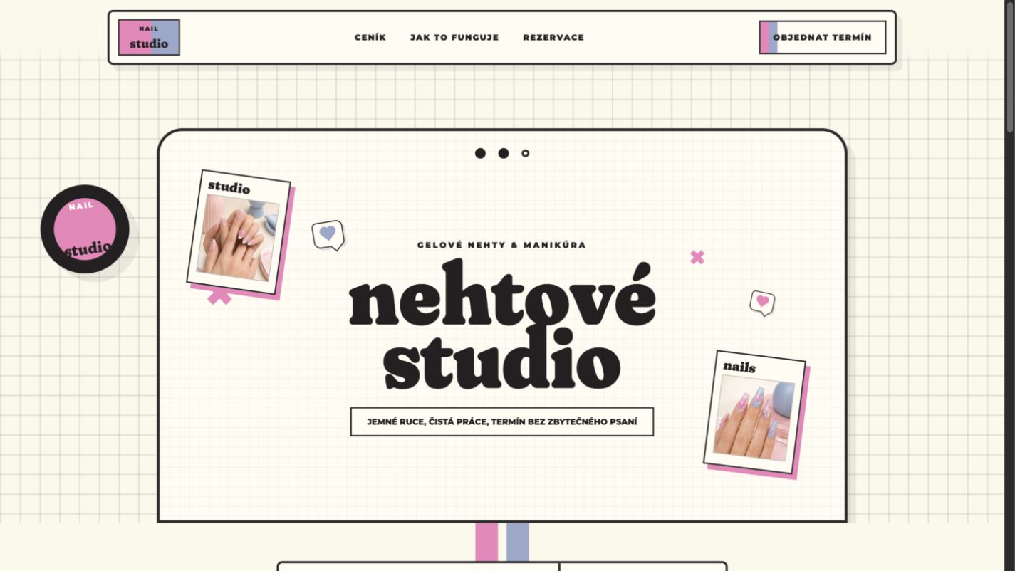 Náhled hlavní stránky Nehtového studia